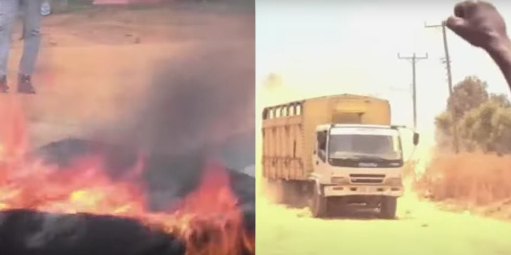 Disruption along the Meru-Mikinduri road.